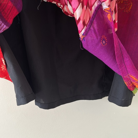 Vintage Sacred Threads Boho Patchwork Maxi Skirt Elastic Waist Mixed Print Small - Picture 2 of 12